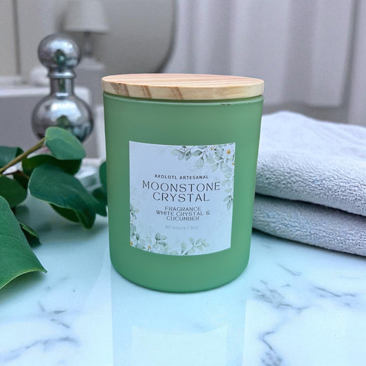 Moonstone Crystal Candle